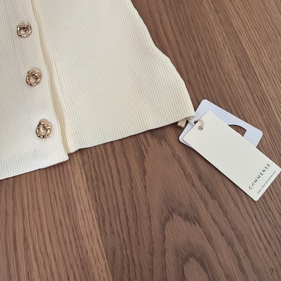 Commense Asymmetric Button Sweater Vest. Off White. Small. NWT. - Picture 5 of 7